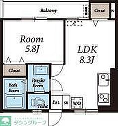 エーデルハイツ 1LDKの間取図画像