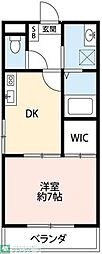 ペディコート東宮下一番館 1DKの間取図画像