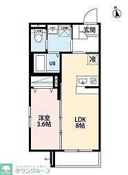 robot home 指扇(ロボットホーム サシオウギ) 1LDKの間取図画像