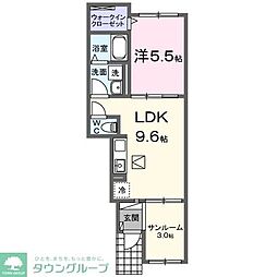 ノーヴル 1LDKの間取図画像
