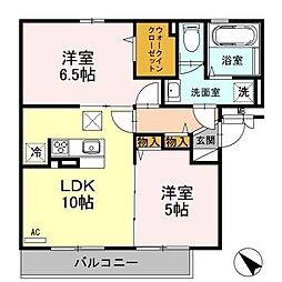 パル・山崎2017 2LDKの間取図画像