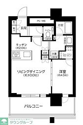 URAWA THE TOWER 1LDKの間取図画像
