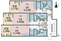 さいたま市見沼区大字小深作アパート 1DKの間取図画像