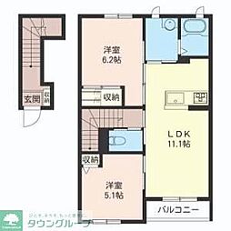 ポラリスA 2LDKの間取図画像
