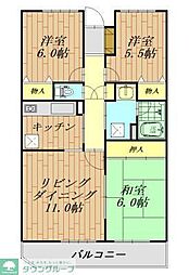 ペアシティ久喜参番館 3LDKの間取図画像