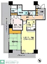 グランデュオ南街区 2LDKの間取図画像