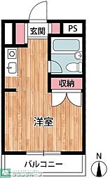 TOP与野NO3 ワンルームの間取図画像