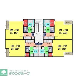 ルシエル上尾 1Kの間取図画像