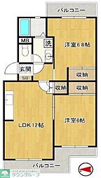 マロンコート 2LDKの間取図画像
