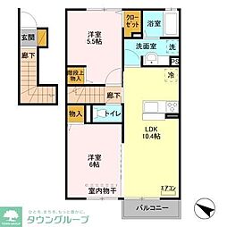 フロウリッシュ 2LDKの間取図画像