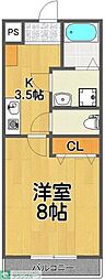 ラボーナ実籾 1階1Kの間取り