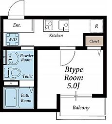 moe-lea 1階1Kの間取り