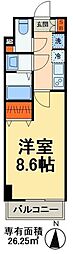 京成千葉線 京成稲毛駅 徒歩1分の賃貸マンション 2階1Kの間取り
