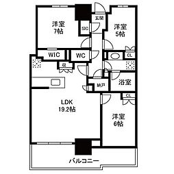 幕張ベイパークライズゲートタワー 3LDKの間取図画像