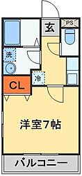 コートラグーン 1Kの間取図画像
