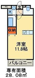ウイングテラス実籾 ワンルームの間取図画像