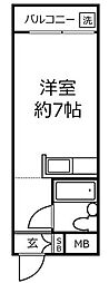リエス千葉新町 ワンルームの間取図画像