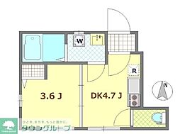 べレガンス船橋 1DKの間取図画像