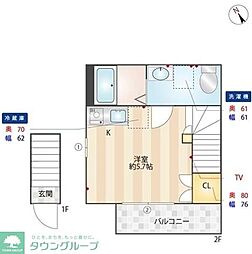 ベレガンス八千代台 ワンルームの間取図画像