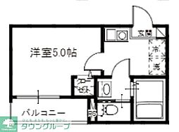 メルディア湊町1丁目 1Kの間取図画像