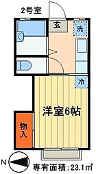 シャイニングヒルズ 1Kの間取図画像