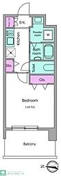 レジディア船橋2 1Kの間取図画像