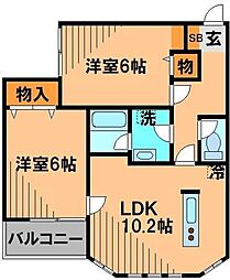 スリール 2LDKの間取図画像