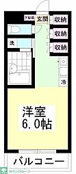 谷津ローズハイツ ワンルームの間取図画像