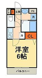 ウエストミンスター 1Kの間取図画像