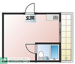 ブラウンコート ワンルームの間取図画像