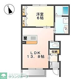 ソレイユ 1LDKの間取図画像