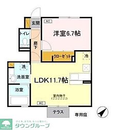 ロイヤルコートA 1LDKの間取図画像