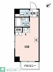 シティークレスト船橋 ワンルームの間取図画像