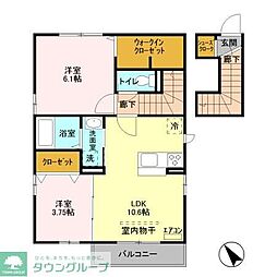 ネオハイツA 2LDKの間取図画像
