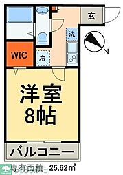 フィオーレ津田沼 1Kの間取図画像