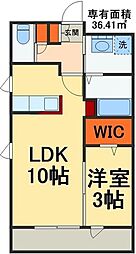 グランコート稲毛 1LDKの間取図画像