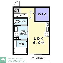 八千代市萱田町アパート ワンルームの間取図画像