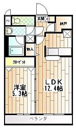 クラストフィールド 1LDKの間取図画像