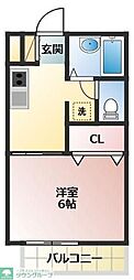 パル勝田台 1Kの間取図画像