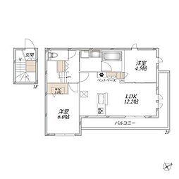 千葉市花見川区幕張町5丁目マンション 2LDKの間取図画像