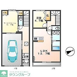 Ｇ・シエルクレール 2階1SLDKの間取り