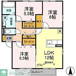クリスタルエトワール 2階3LDKの間取り
