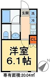 イーストランド稲毛 1階1Kの間取り