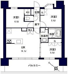 千葉市中央区問屋町マンション 3LDKの間取図画像