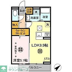 ボア・フォレット 1階1LDKの間取り