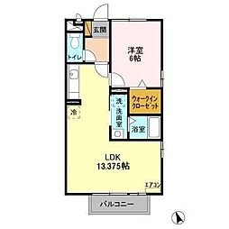 東武野田線 塚田駅 徒歩19分の賃貸アパート 2階1LDKの間取り