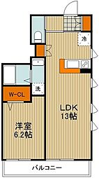 パセオ 1階1LDKの間取り
