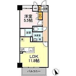 ベルファミーユ高根台2 2階1LDKの間取り