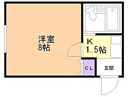 ピアコート前田 1Kの間取図画像