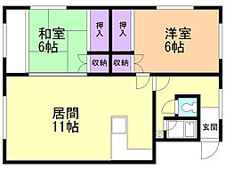 第二稲星館 2LDKの間取図画像